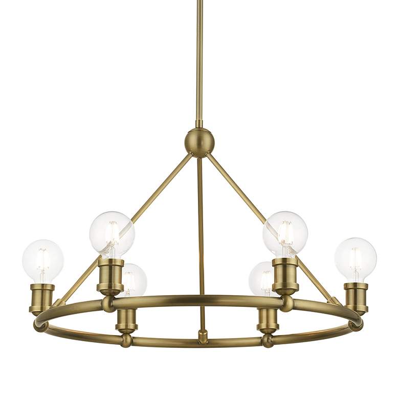 Image 5 Lansdale 6 Light Antique Brass Chandelier more views