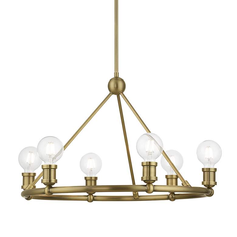Image 7 Lansdale 6 Light Antique Brass Chandelier more views