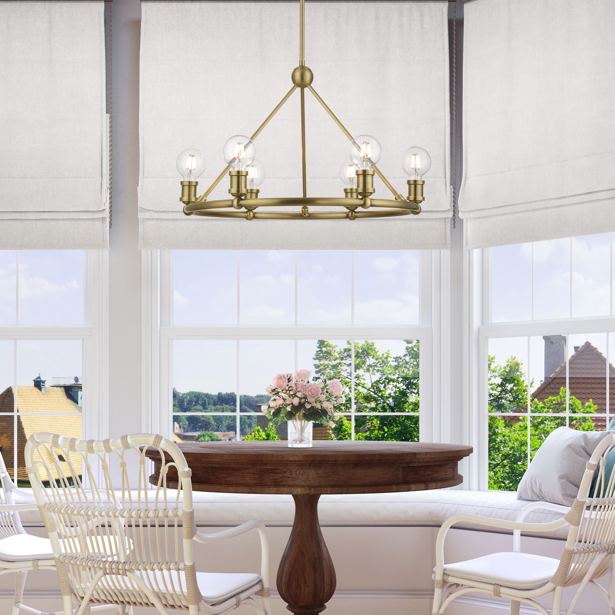 Lansdale 6 Light Antique Brass Chandelier