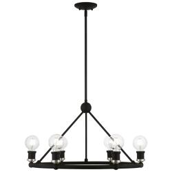 Lansdale 6 Light Black Chandelier with Brushed Nickel Accents