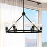 Thumbnail1 of Lansdale 6 Light Black Chandelier with Brushed Nickel Accents