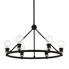 Image5 of Lansdale 6 Light Black Chandelier with Brushed Nickel Accents more views
