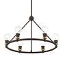 6_Lansdale 6 Light Bronze Chandelier with Antique Brass Accents more views