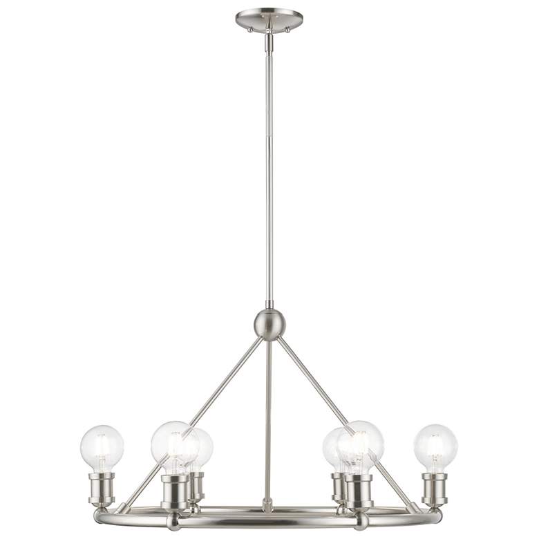 Image 1 Lansdale 6 Light Brushed Nickel Chandelier