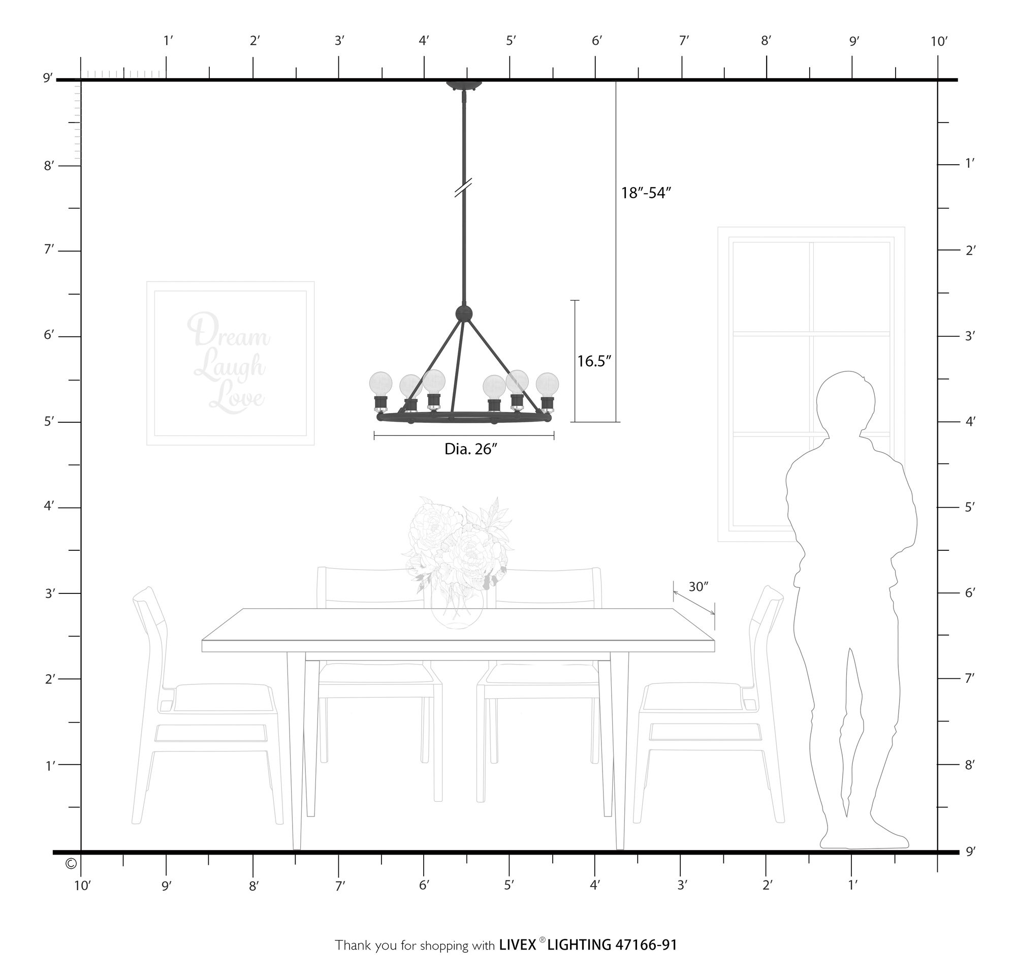Lansdale 6 Light Brushed Nickel Chandelier