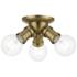 Lansdale 7" Wide Antique Brass 3-Light Ceiling Light