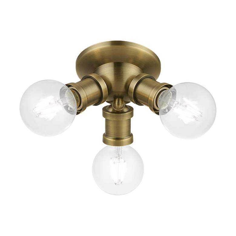 Image 6 Lansdale 7" Wide Antique Brass 3-Light Ceiling Light more views