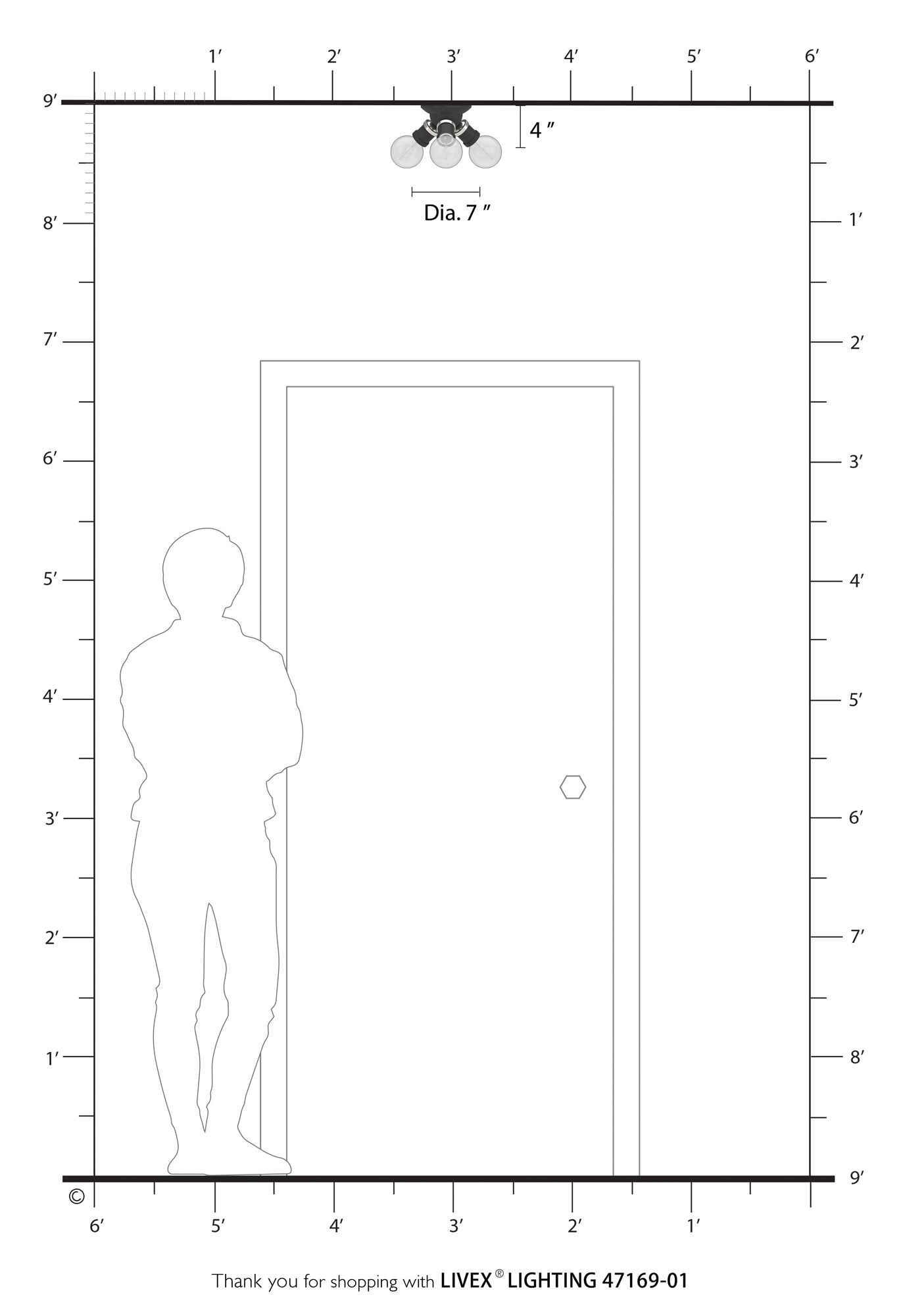 Lansdale 7" Wide Antique Brass 3-Light Ceiling Light