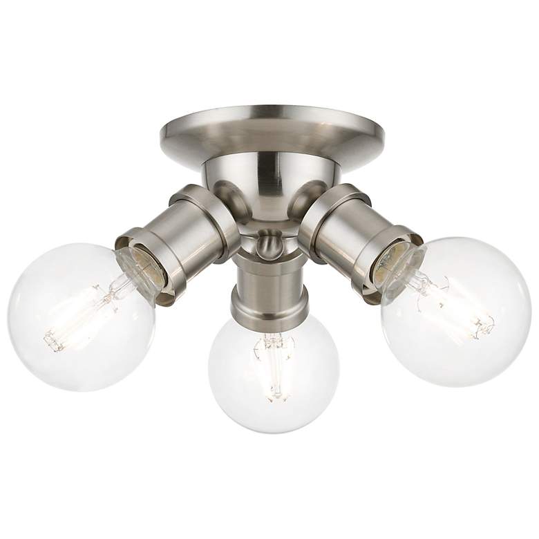 Image 2 Lansdale 7" Wide Brushed Nickel 3-Light Ceiling Light