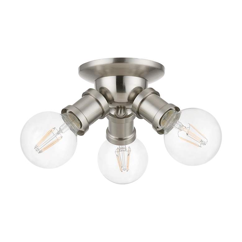 Image 3 Lansdale 7" Wide Brushed Nickel 3-Light Ceiling Light more views