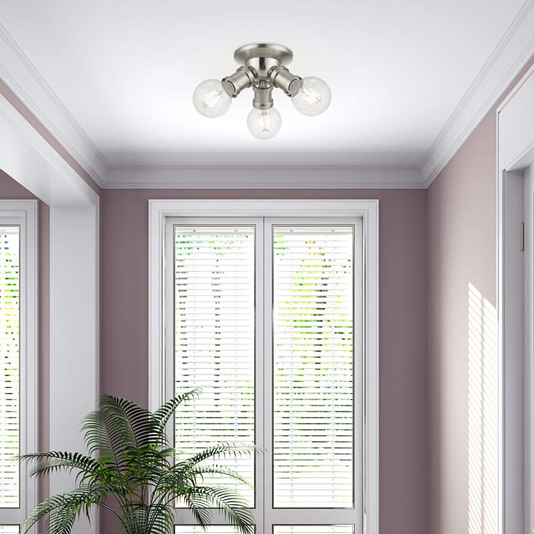 Image 7 Lansdale 7" Wide Brushed Nickel 3-Light Ceiling Light more views