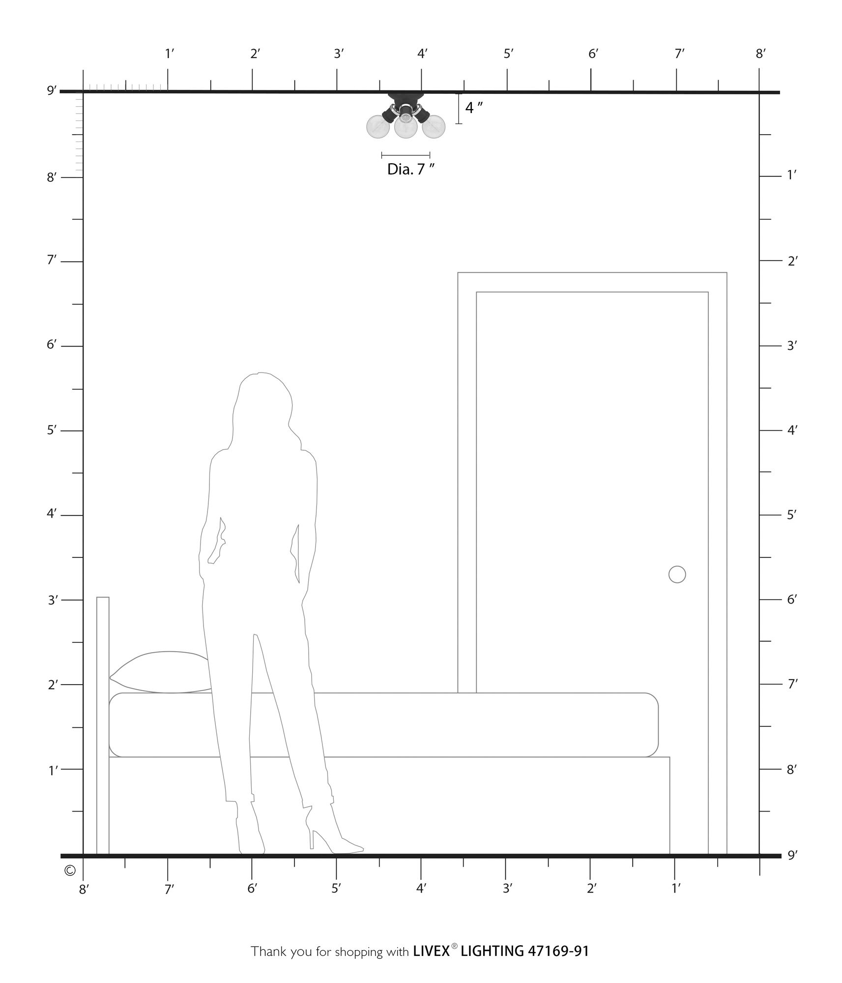 Lansdale 7" Wide Brushed Nickel 3-Light Ceiling Light