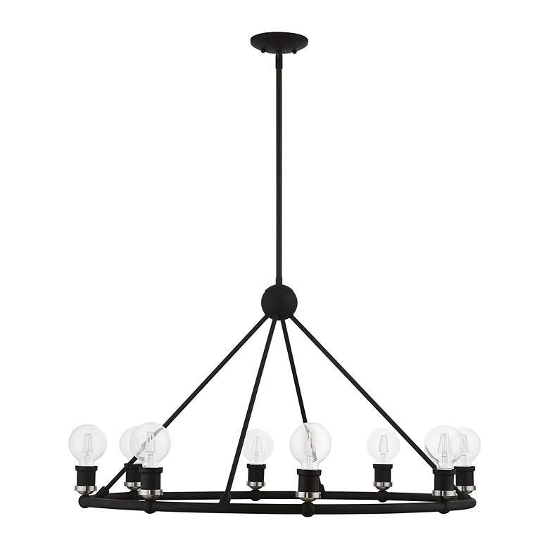 Image 3 Lansdale 8 Light Black Accents Chandelier with Brushed Nickel more views