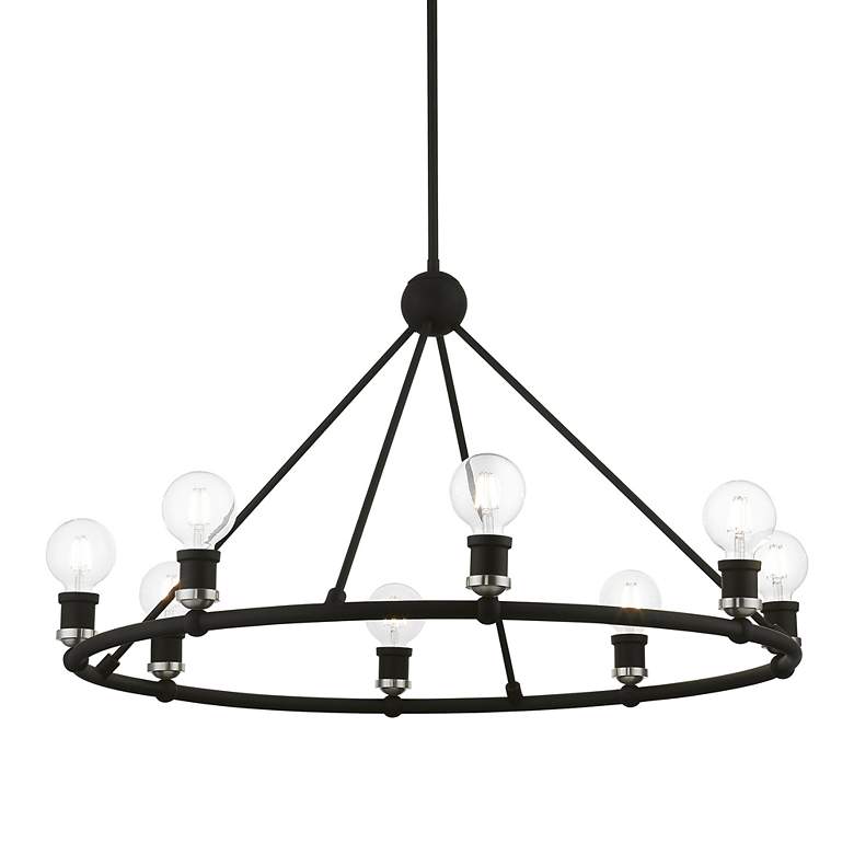 Image 5 Lansdale 8 Light Black Accents Chandelier with Brushed Nickel more views