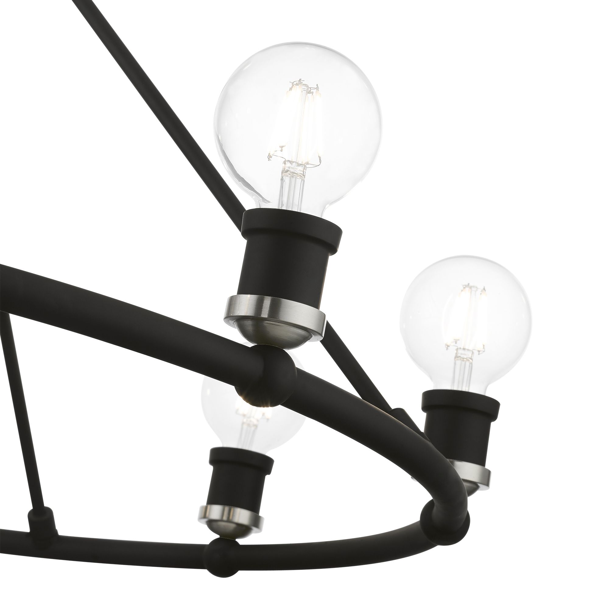 Lansdale 8 Light Black Accents Chandelier with Brushed Nickel