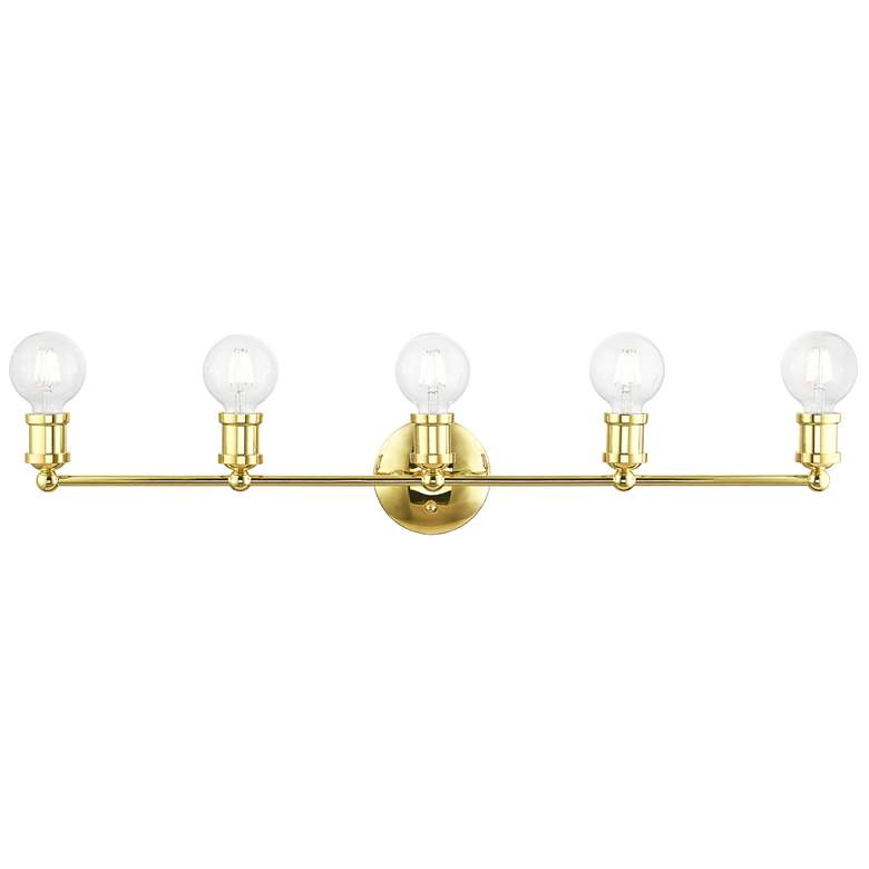 Image 2 Lansdale Polished Brass 5 Light ADA Large Vanity Sconce