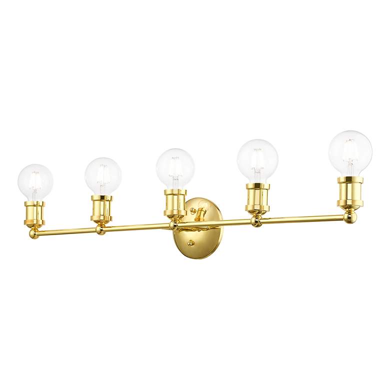 Image 7 Lansdale Polished Brass 5 Light ADA Large Vanity Sconce more views