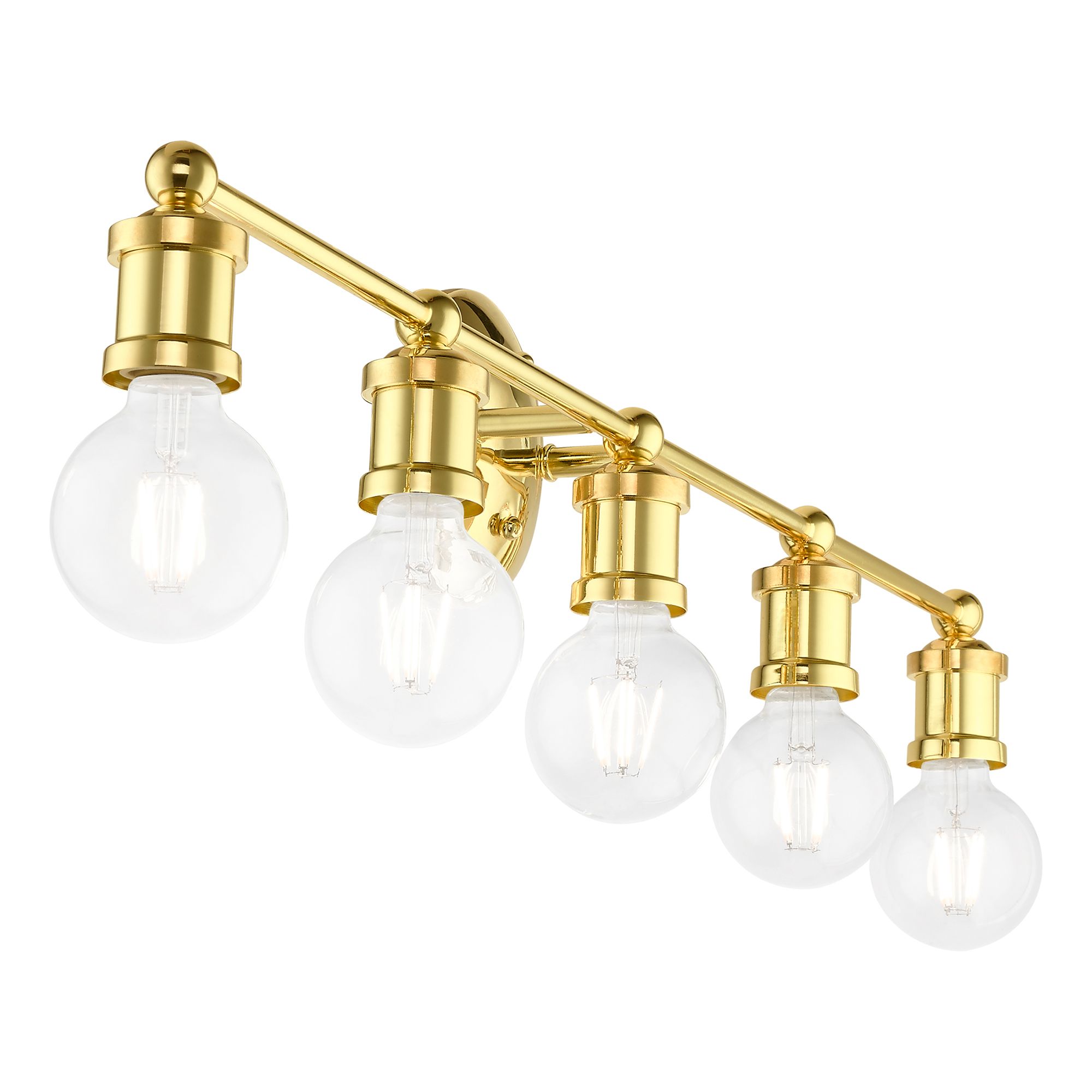 Lansdale Polished Brass 5 Light ADA Large Vanity Sconce