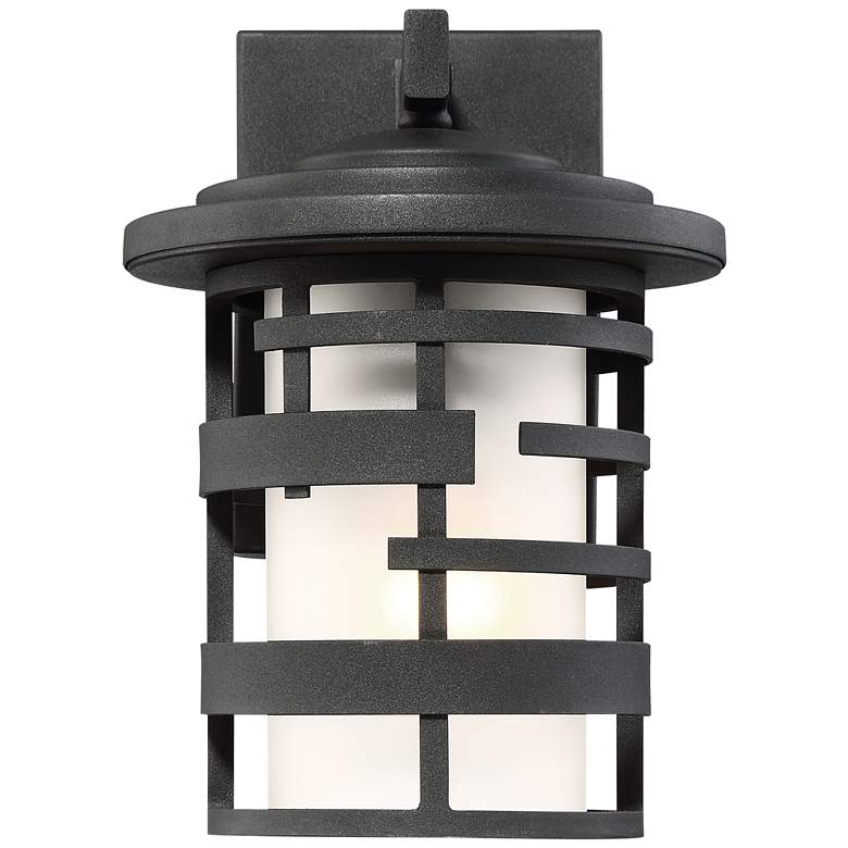 Image 1 Lansing; 1 Light; 10 in.; Outdoor Wall Lantern with Etched Glass