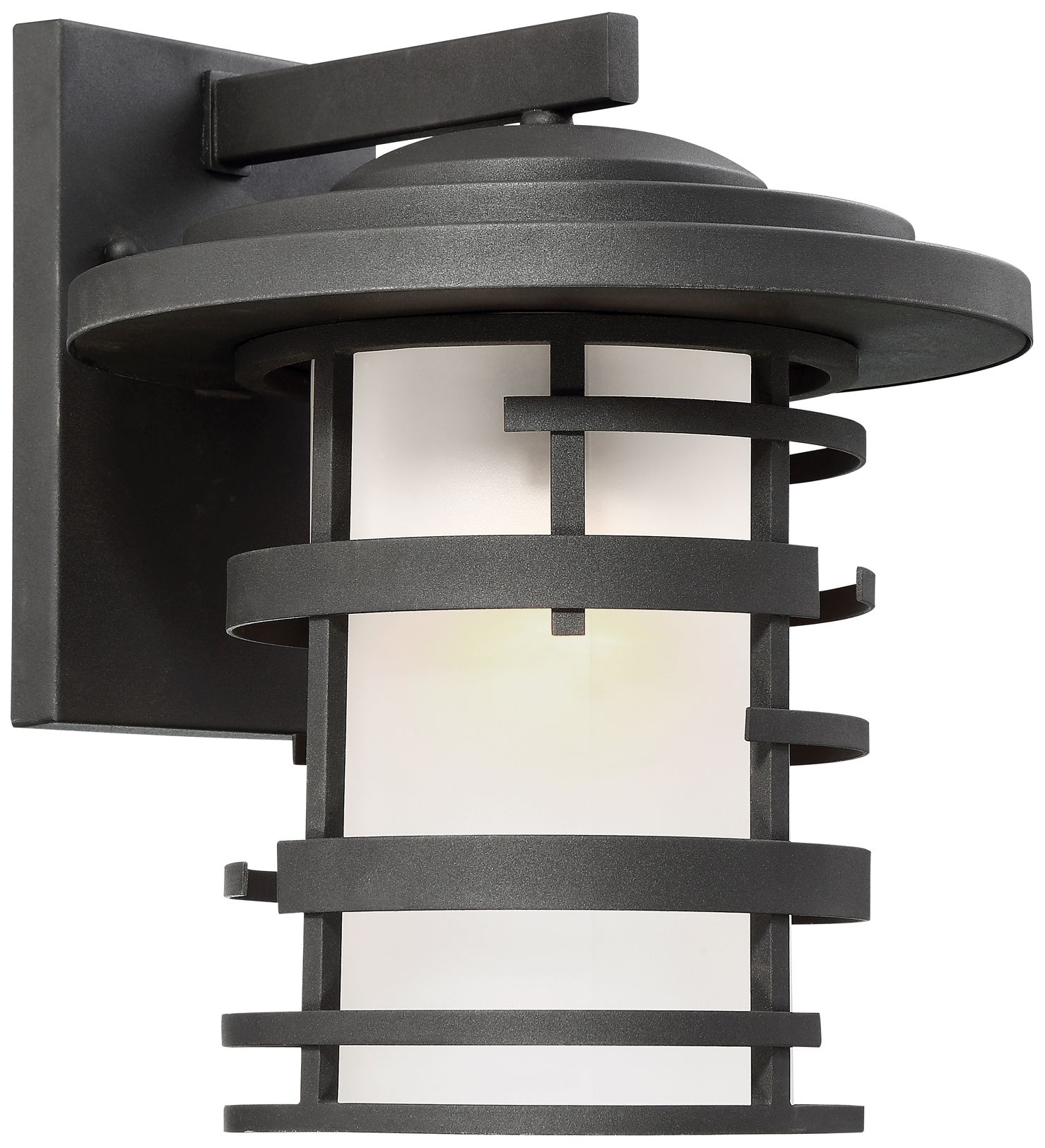 Image 3 Lansing; 1 Light; 14 in.; Outdoor Wall Lantern with Etched Glass more views