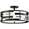 Lansing 16" Wide Texture Black Drum Ceiling Light
