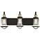 Lansing 24" Wide English Bronze and Brass 3-Light Bath Light