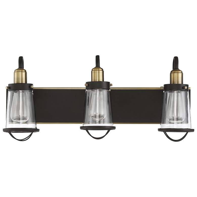 Image 2 Lansing 24" Wide English Bronze and Brass 3-Light Bath Light more views