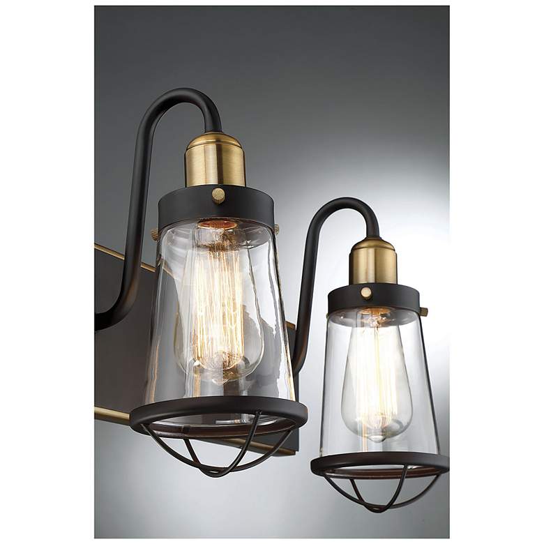 Image 6 Lansing 24" Wide English Bronze and Brass 3-Light Bath Light more views