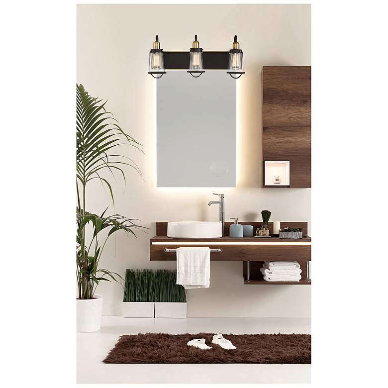 Image 7 Lansing 24" Wide English Bronze and Brass 3-Light Bath Light more views