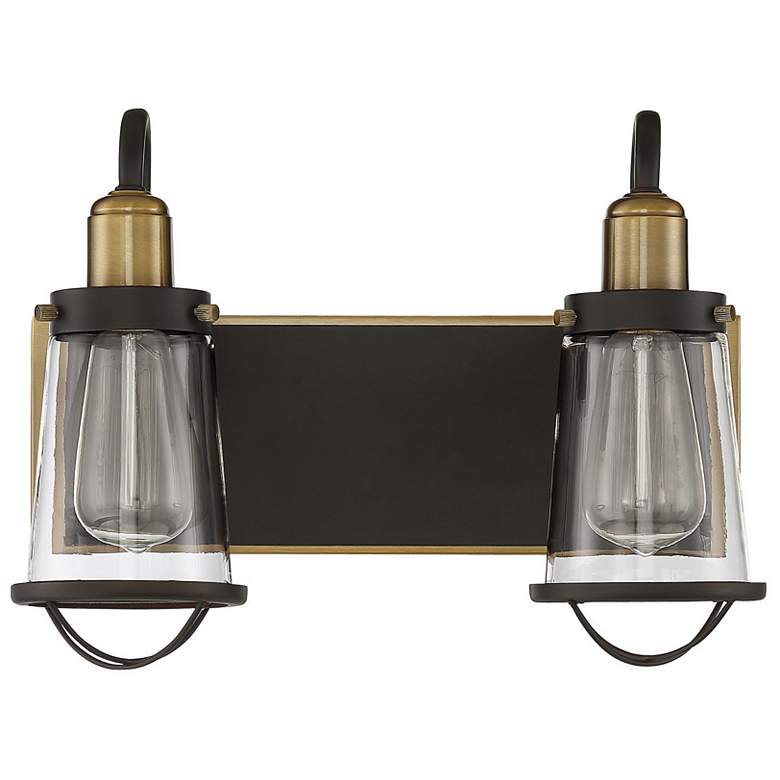 Image 2 Lansing 2-Light Bathroom Vanity Light in English Bronze and Warm Brass more views