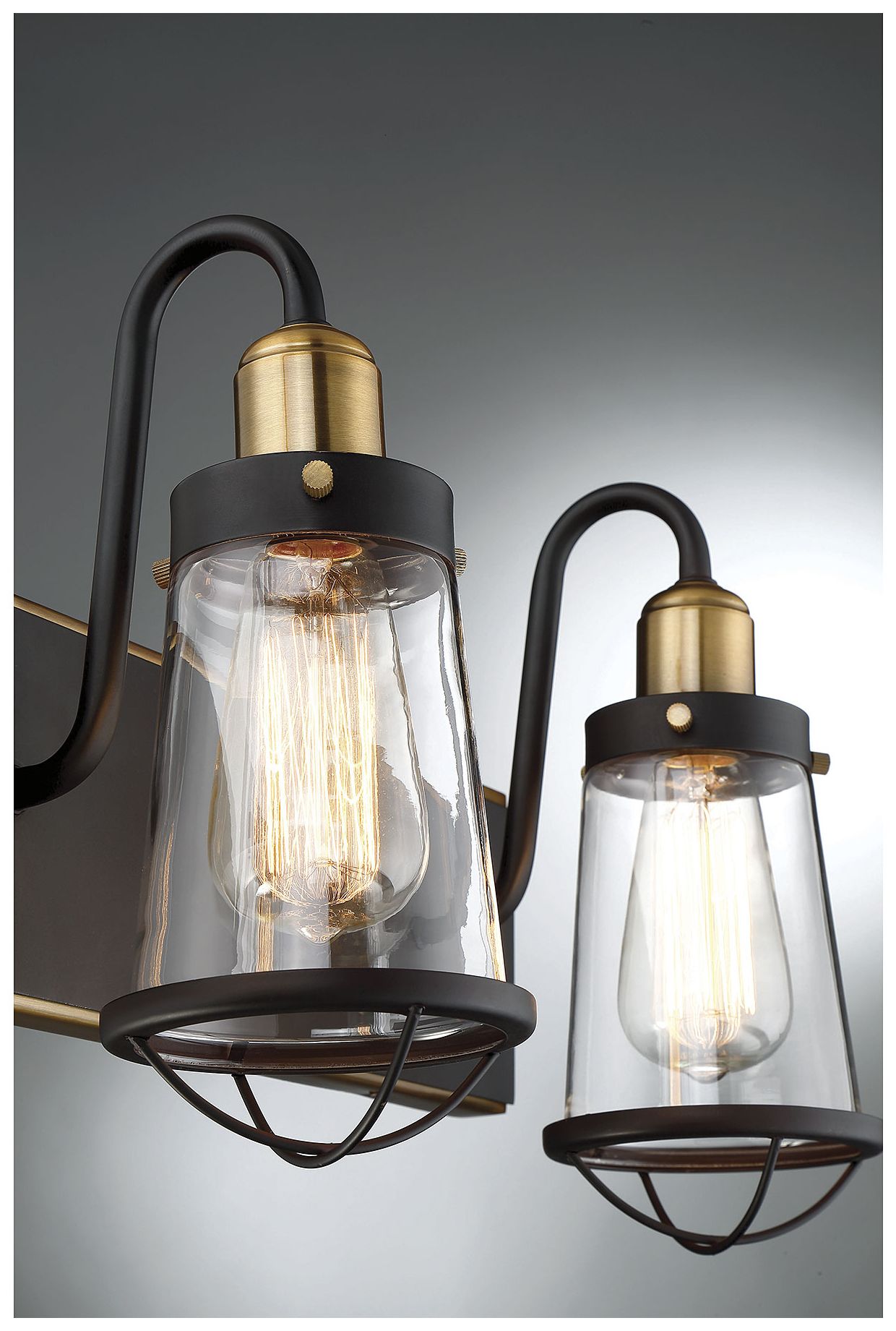 Image 6 Lansing 3-Light Bathroom Vanity Light in English Bronze and Warm Brass more views