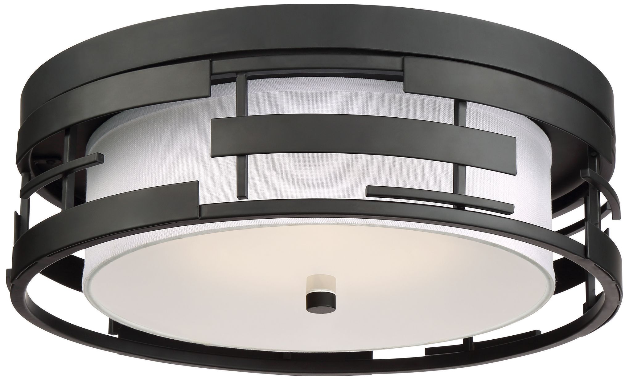 Image 3 Lansing; 3 Light; Flush with White Fabric Shade and Opal Diffuser more views