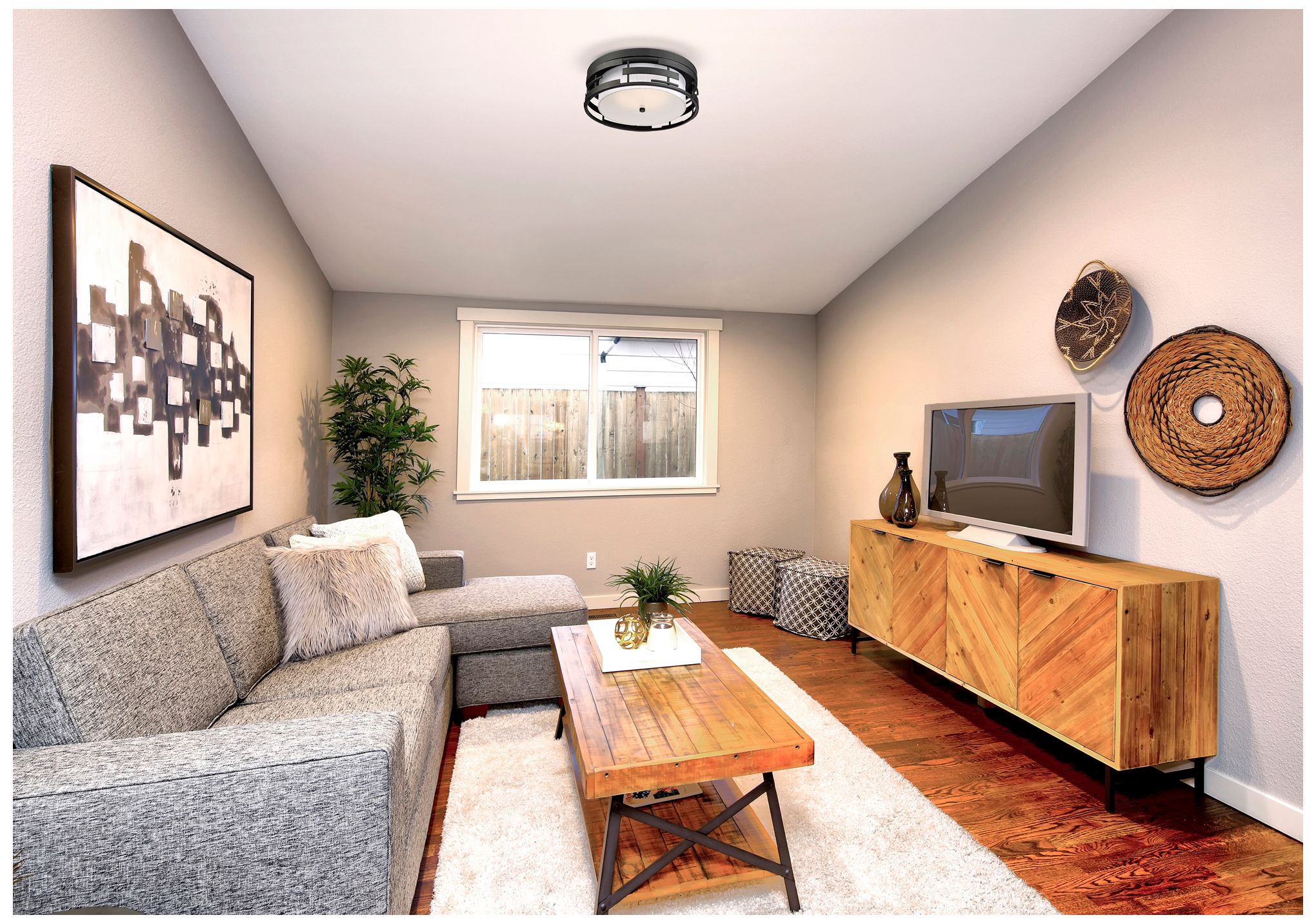 Image 7 Lansing; 3 Light; Flush with White Fabric Shade and Opal Diffuser more views