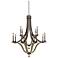 Lansing 38"-W Satin Bronze 12-Light Forged Iron Chandelier