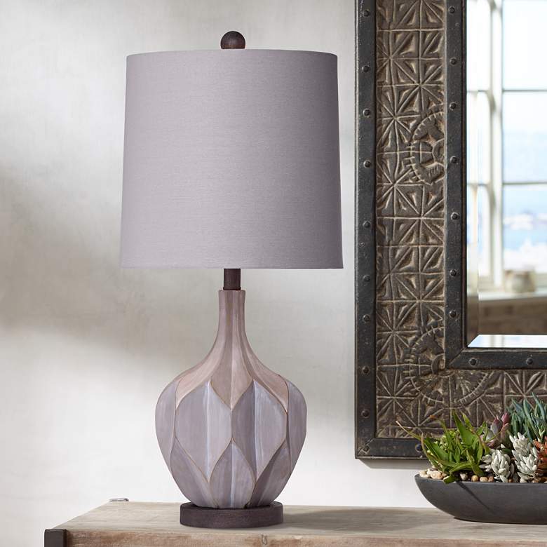 Image 1 Lansing Natural Cement Angular LED Table Lamp