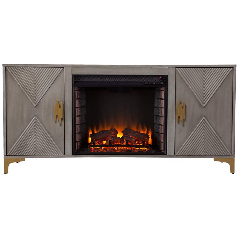 Image 4 Lantara Gray Washed LED Electric Fireplace w/ Media Storage more views