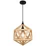 1_Lante 13" Wide Black and Wood Pendant Light