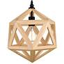 2_Lante 13" Wide Black and Wood Pendant Light more views