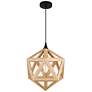 3_Lante 13" Wide Black and Wood Pendant Light more views