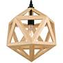 4_Lante 13" Wide Black and Wood Pendant Light more views