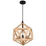 2_Lante 17" Wide Black and Wood 3-Light Pendant