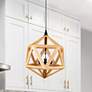 1_Lante 17" Wide Black and Wood 3-Light Pendant