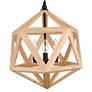 3_Lante 17" Wide Black and Wood 3-Light Pendant more views