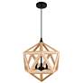4_Lante 17" Wide Black and Wood 3-Light Pendant more views