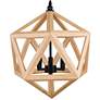 5_Lante 17" Wide Black and Wood 3-Light Pendant more views