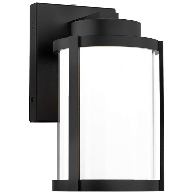 Image 1 Lantern 10"H x 7.13"W 1-Light Outdoor Wall Light in Black