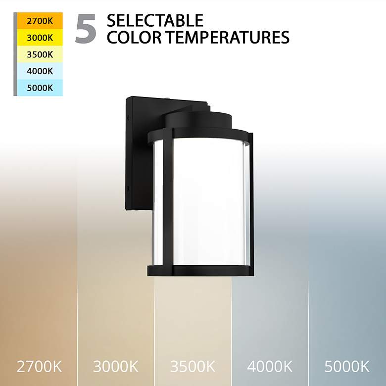 Image 2 Lantern 10"H x 7.13"W 1-Light Outdoor Wall Light in Black more views