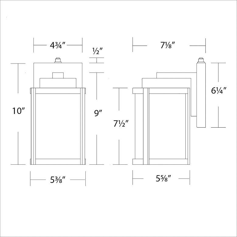 Image 3 Lantern 10"H x 7.13"W 1-Light Outdoor Wall Light in Black more views