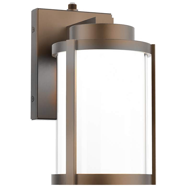 Image 1 Lantern 10"H x 7.13"W 1-Light Outdoor Wall Light in Bronze