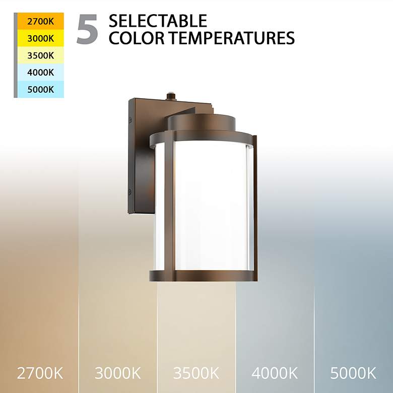 Image 2 Lantern 10"H x 7.13"W 1-Light Outdoor Wall Light in Bronze more views